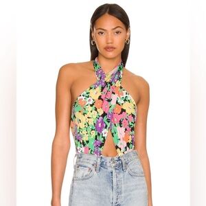 AFRM Floral Bodysuit in Neon Garden. Size small. Like new!